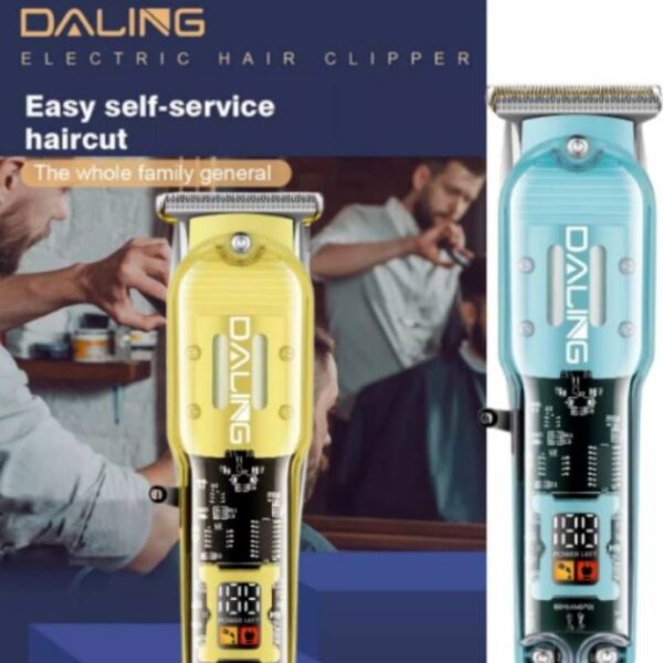 Daling DL-1585 USB Rechargeable Professional Hair Trimmer With Transparent Body And LED Display - Image 3