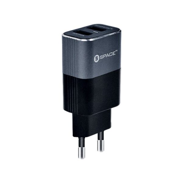 SPACE WC-10 Metal Series Dual Port USB 2.4A Wall Charger with Micro USB Cable - Image 3