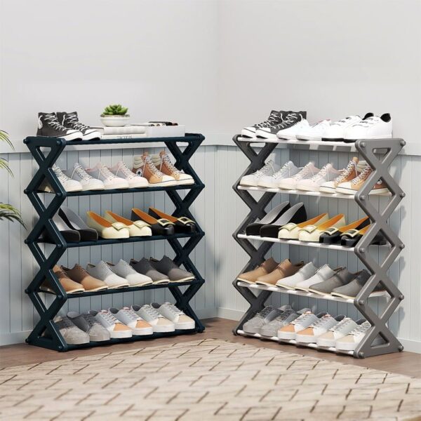 5 Layers X-Type Foldable Fashion Shoe Organizer Stand - Image 2