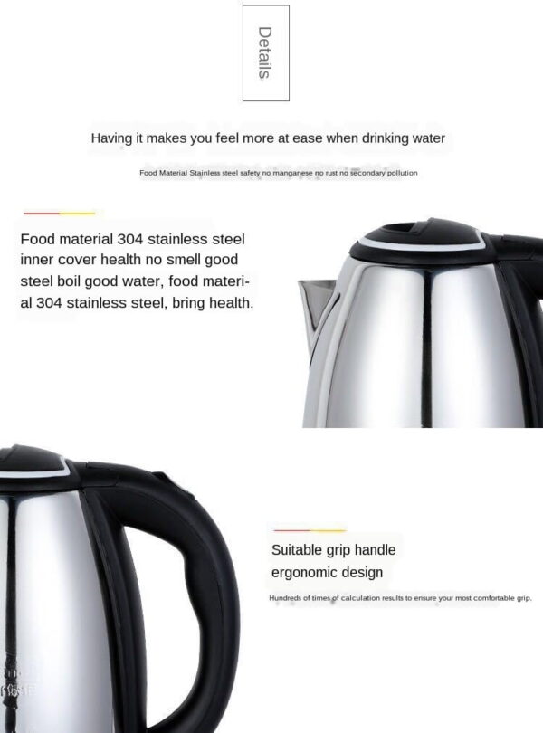 2L Electric Kettle Small Household Appliance Automatic Power-Off Quick-Burning Kitchen Tool - Image 8