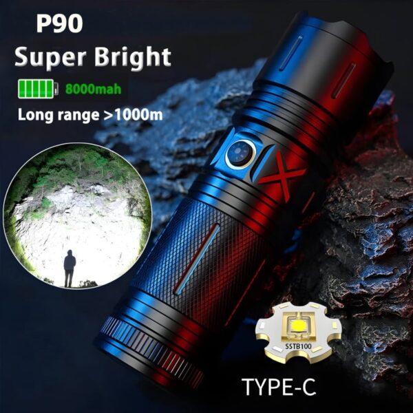 Ruilang P90 Long Range USB Rechargeable LED Torch