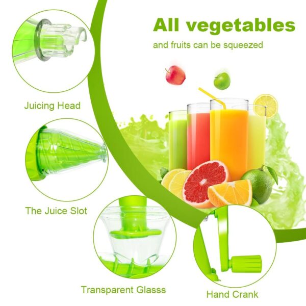 Multifunction Manual Hand Juicer Fruit Vegetable Extractor Portable DIY Kitchen Tools With Base - Image 5
