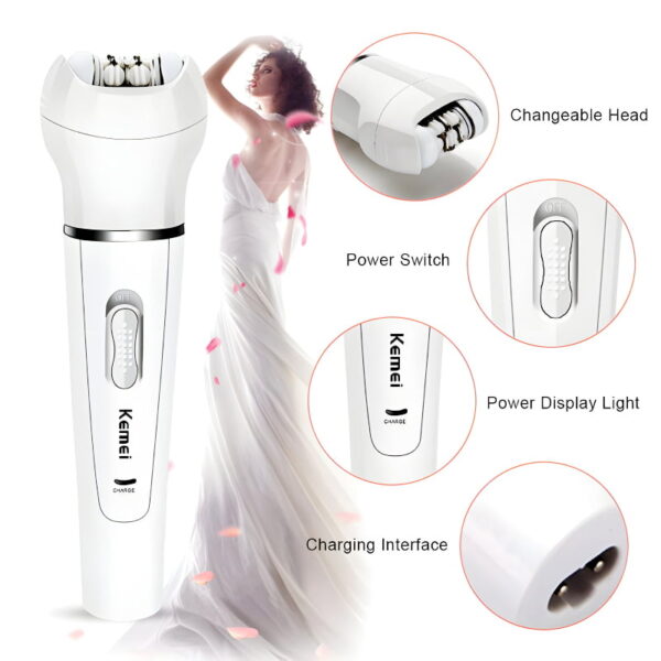 Kemei KM-2199 Multi-Functional Rechargeable Epilator - Image 7