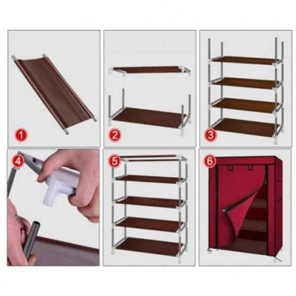 7 Shelves Wardrobe Shoe Case Portable Shoe Rack 6315 - Image 3