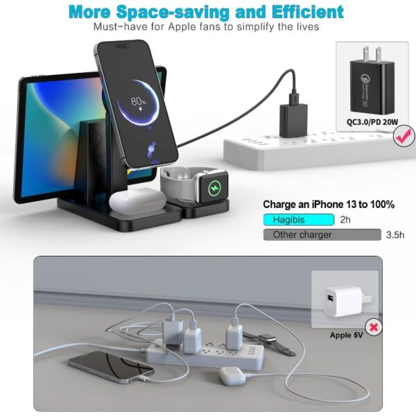 Y15S 4-in-1 Smart Magnetic Wireless Charging Stand – 30W Fast Multi-Device Charger for iPhone, Apple Watch, AirPods & More - Image 2