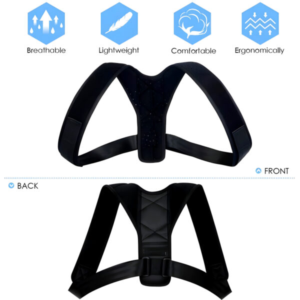 Pack Of 2 Posture Corrector Adjustable Back And Shoulder Support Correction Belts - Image 2