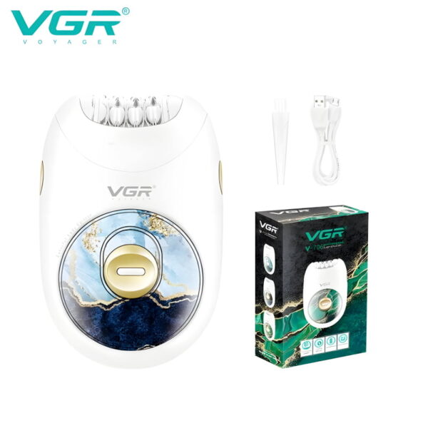 VGR V-706 Professional Rechargeable Electric Lady Epilator Hair Removal Machine - Image 5