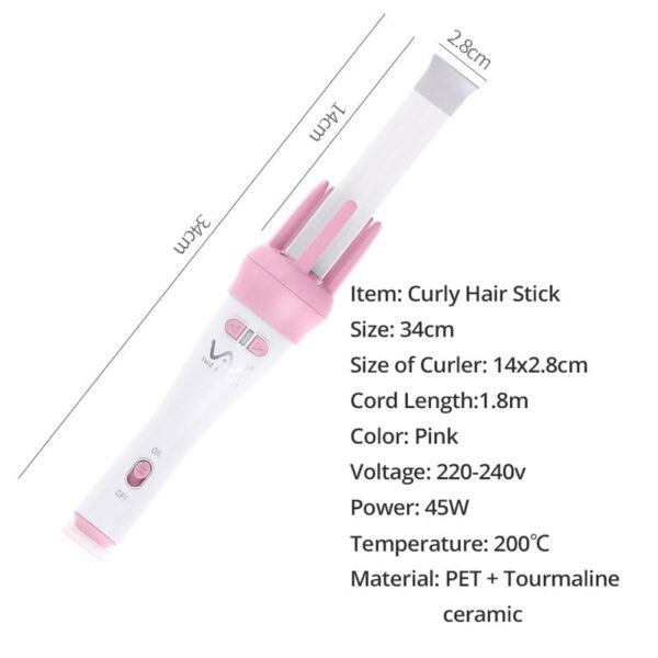 Automatic Hair Curler Rotating Rolling Iron Fast Styling Wand Ceramic Heating Tube with Plant Protein Coating - Image 2