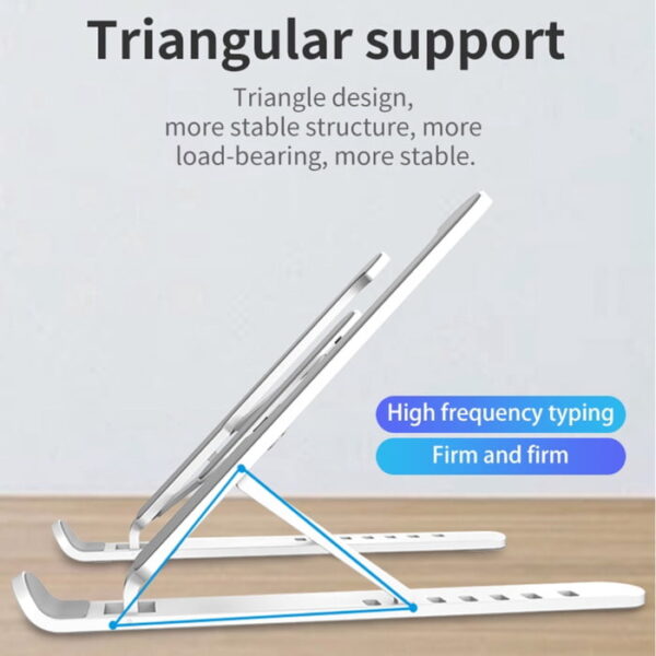 Portable Aluminium Lightweight Laptop Stand With 7 Adjustable Height Levels - Image 3