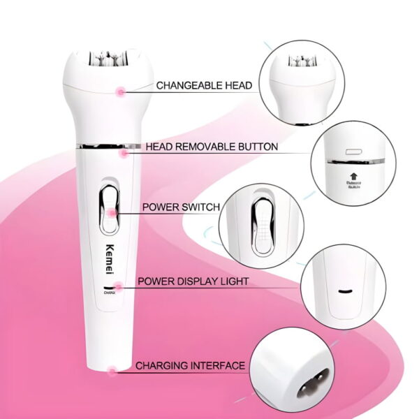 Kemei KM-2199 Multi-Functional Rechargeable Epilator - Image 8