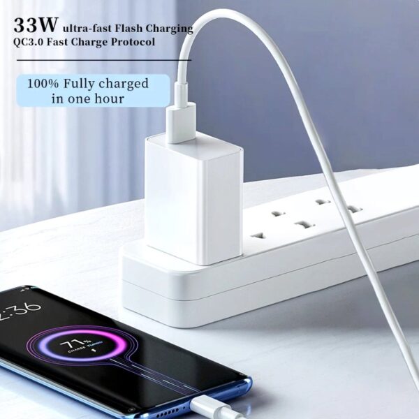 Xiaomi 33W Turbo Fast Charger with Type-C Cable – Ultra-Fast Charging for Xiaomi, Redmi and POCO Devices - Image 3