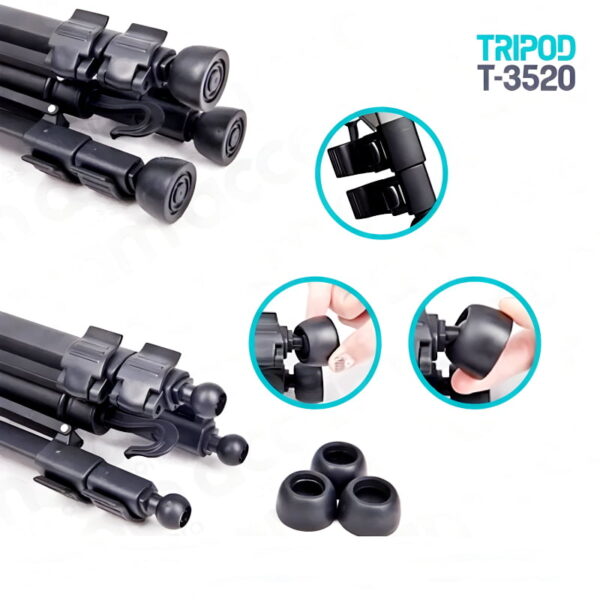 T-3520 Multi-Functional Professional Portable Tripod Stand For Mobile Phones, DSLR Cameras And Video Camcorders - Image 8