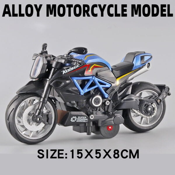 1:12 Alloy Series Classic Racing Pull Back Sports Bike With Flashing Lights And Sounds - Image 5