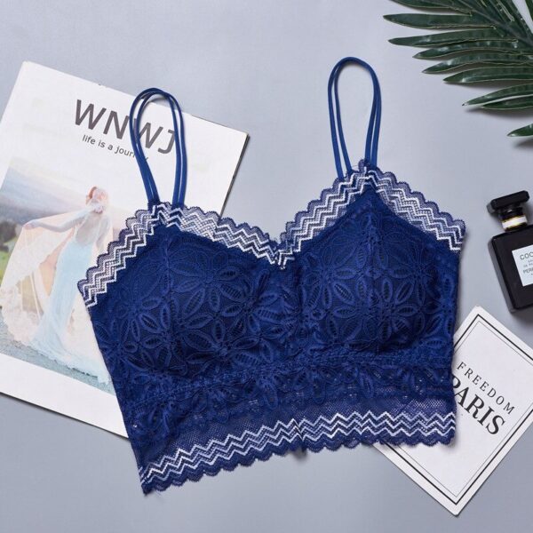 Casual Lace Embroidered Tube Top Woman Seamless Push Up Lace Bra - Image 5