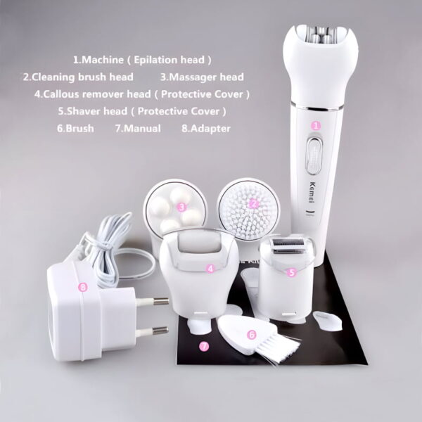 Kemei KM-2199 Multi-Functional Rechargeable Epilator - Image 5