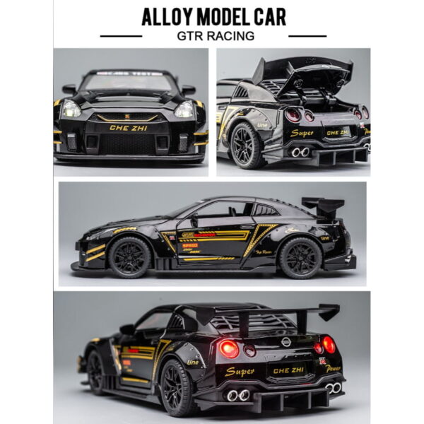 Nissan GTR Sports Alloy Model Simulation Pull Back With Sound And Light Car - Image 5