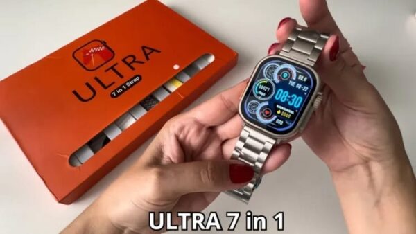 ULTRA 7iN1 Straps 2.1 Inch HD Screen With 7 Different Straps Bluetooth Calling Smart Watch - Image 7