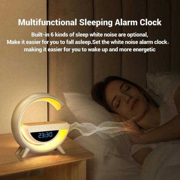 BT-3401 LED Display Wireless Phone Charger Bluetooth Speaker With Seven Color Selections, Alarm Clock, FM Radio - Image 3