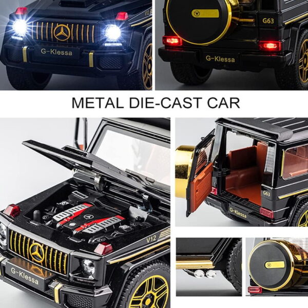 1:24 Exquisite Model Mercedes Benz G63 AMG Zinc Alloy Pull Back Car With Dynamic Music And Light - Image 8