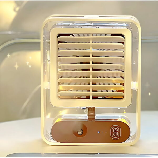 Transparent Rechargeable Fan 3 Speed Wind, Night Light, Nano Spray - Image 5