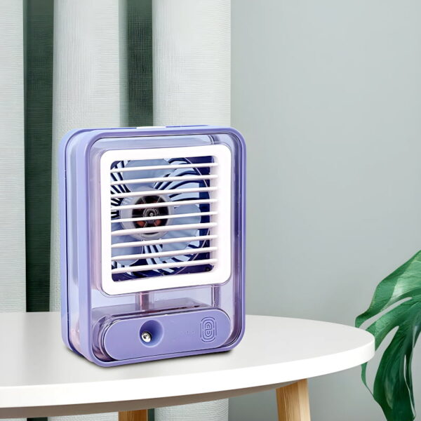 Transparent Rechargeable Fan 3 Speed Wind, Night Light, Nano Spray - Image 8