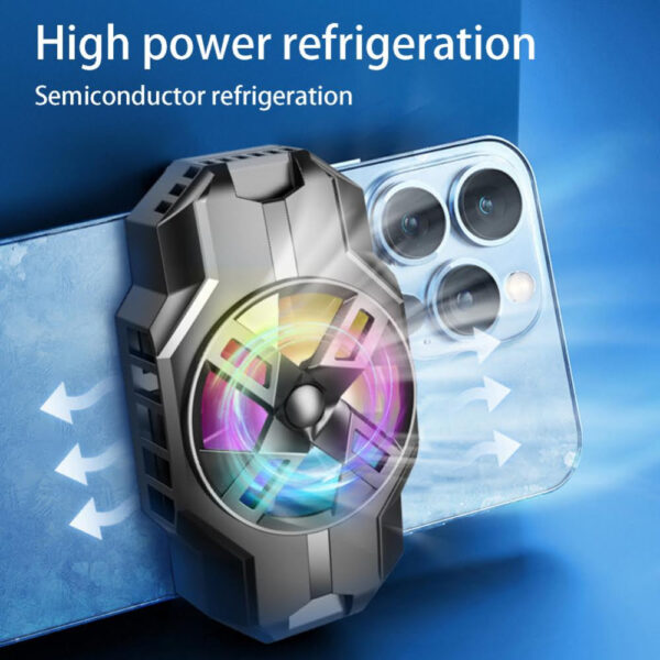 S3 Mobile Phone Radiator Strong Wind Low Noise Colorful Lights Non-Slip Fan - Image 5