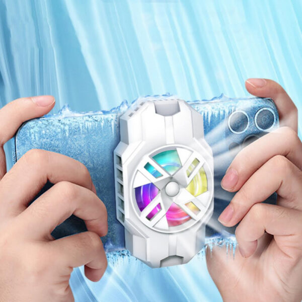 S3 Mobile Phone Radiator Strong Wind Low Noise Colorful Lights Non-Slip Fan - Image 4