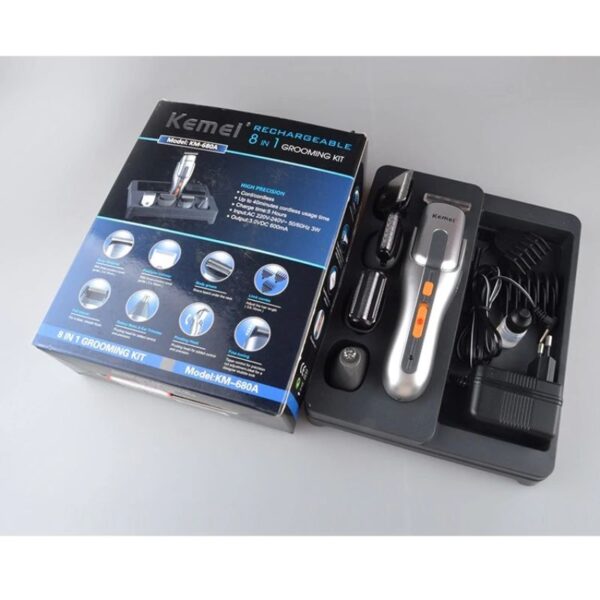 Kemei 680A Multifunction New Cutter Electric Rechargeable Hair Trimmer Shaver Cordless Adjustable Clipper - Image 2