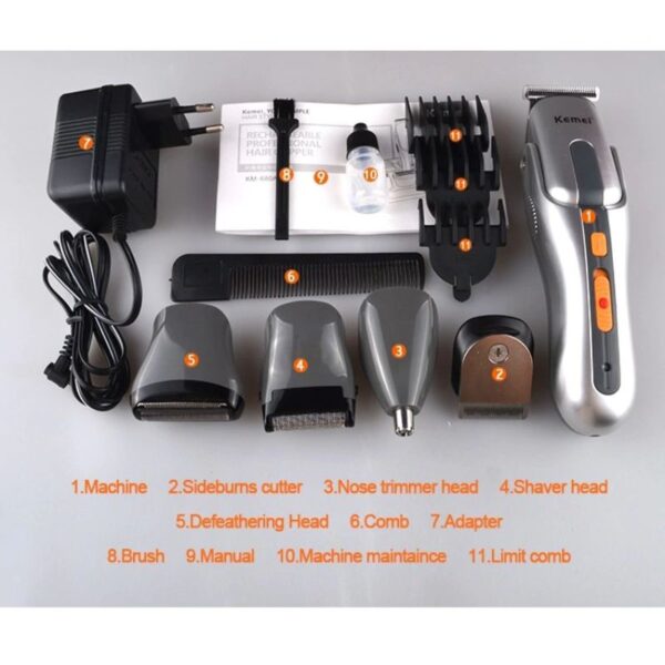 Kemei 680A Multifunction New Cutter Electric Rechargeable Hair Trimmer Shaver Cordless Adjustable Clipper - Image 6