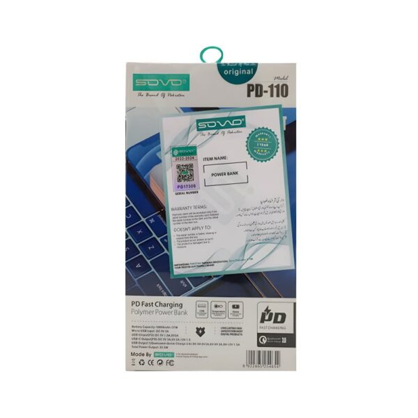 SOVO PD-110 MOUNTAIN 10000mAh Portable Charger Power Bank - Image 5