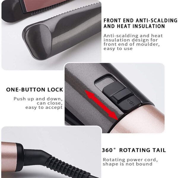 2 In 1 Hair Straightener And Curler Iron Tourmaline Ceramic Twisted Flat Iron With LCD Display - Image 4