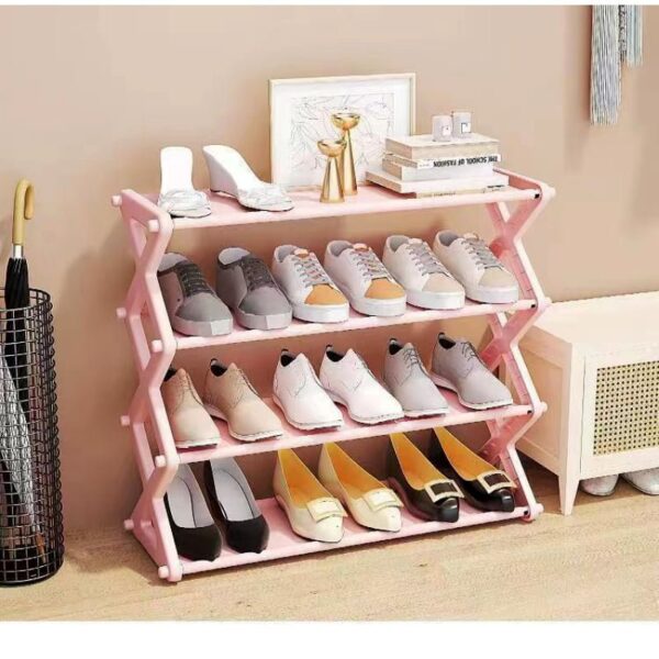 4 Layers X-Type Foldable Fashion Shoe Organizer Stand - Image 2