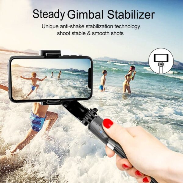 L08 Tripod Handheld Gimbal Stabilizer Selfie Stick – 360° Rotation, Wireless Remote, Anti-Shake, Aluminum Alloy, Compatible with Android/iOS - Image 2