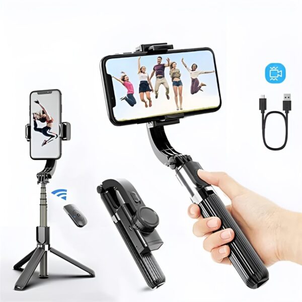 L08 Tripod Handheld Gimbal Stabilizer Selfie Stick – 360° Rotation, Wireless Remote, Anti-Shake, Aluminum Alloy, Compatible with Android/iOS - Image 3
