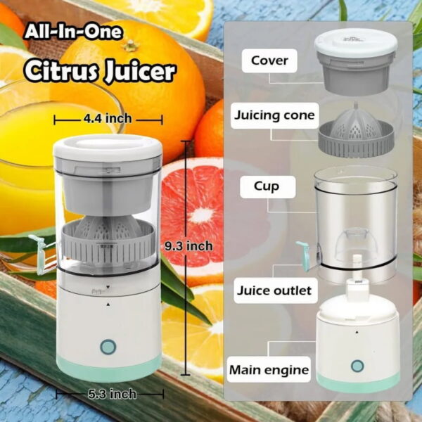 Automatic Household Electric Citrus Juicer With USB & Cleaning Brush - Image 7