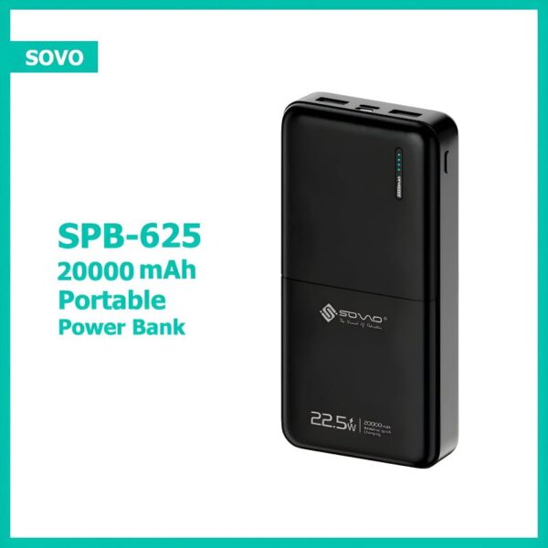 SOVO SPB-625 Refuel 20000mAh Portable Power Bank With PD (22.5W) Fast Charging - Image 3