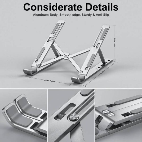 Portable Aluminium Lightweight Laptop Stand With 7 Adjustable Height Levels