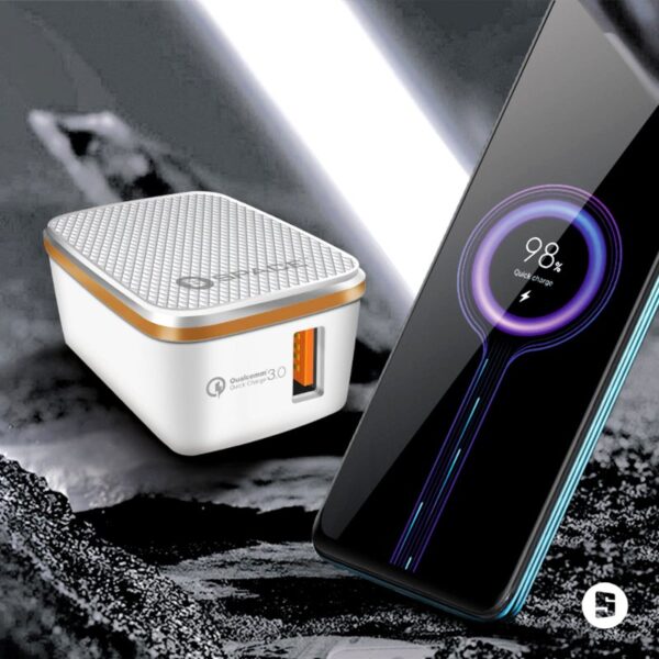 SPACE WC-120S Quick Charge 3.0 Wall Charger with 3.4A Output + Micro USB Cable – Compact & High-Speed Charging
